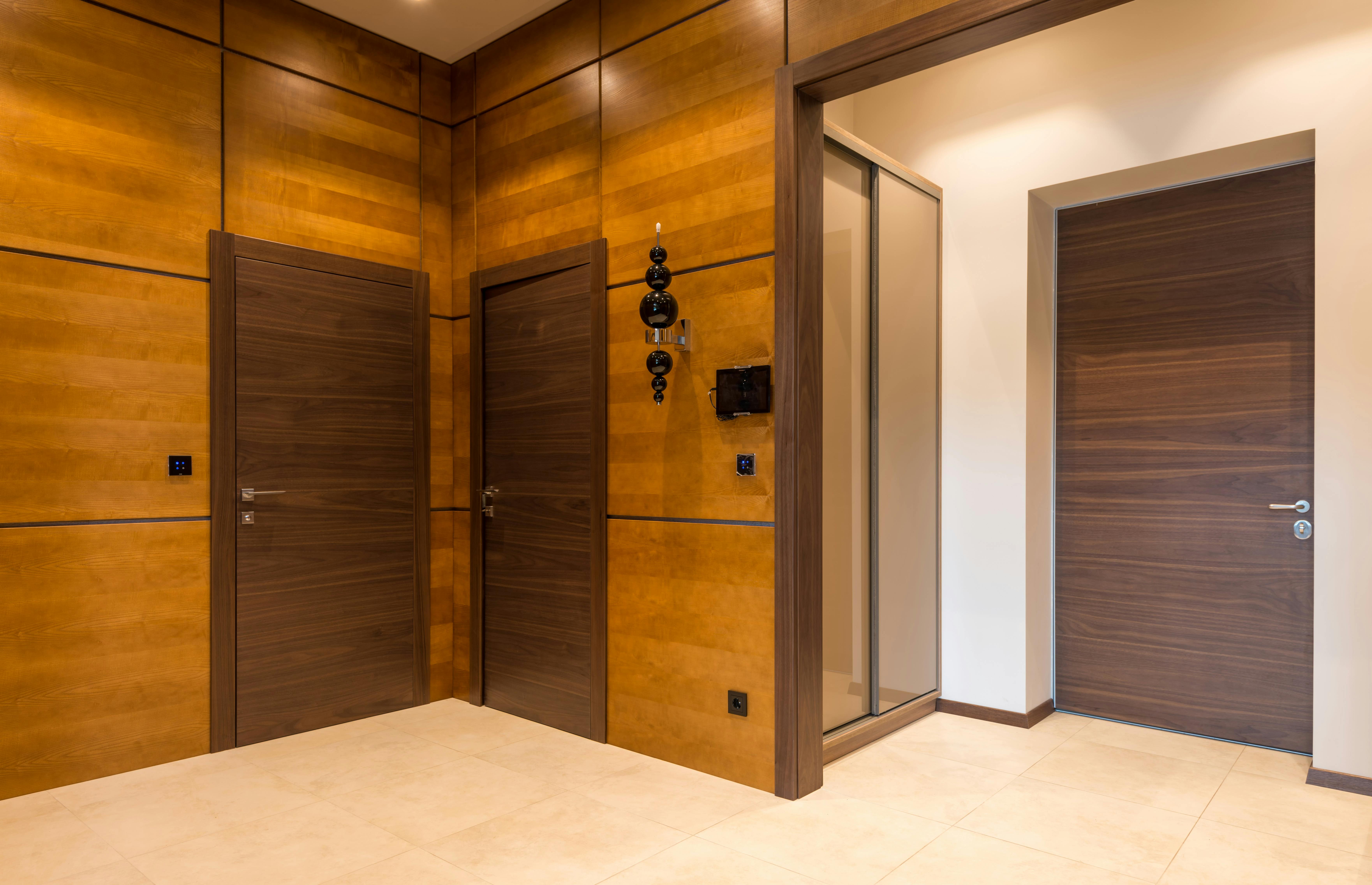 Professional door installation in progress