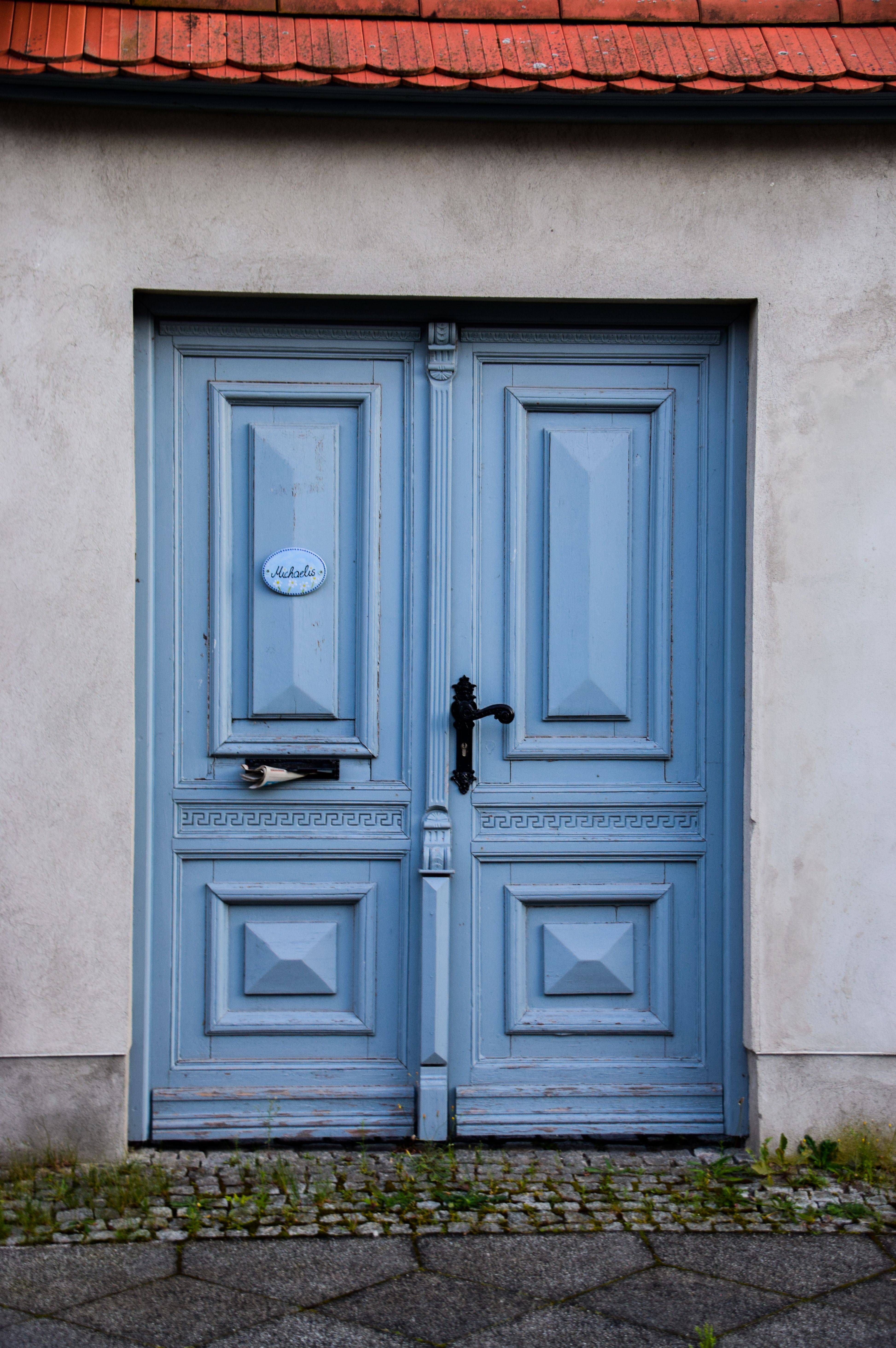 Beautiful wooden entry door welcoming visitors to a home